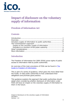 Impact of disclosure on the