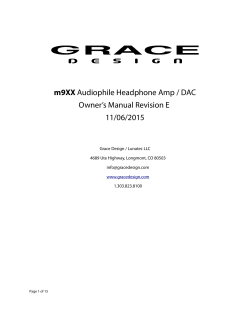 m9XX Audiophile Headphone Amp / DAC Owner`s Manual Revision