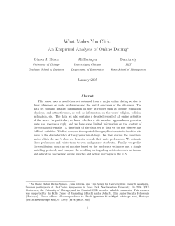 What Makes You Click: An Empirical Analysis of Online Dating∗