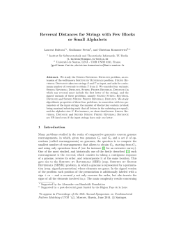 Reversal Distances for Strings with Few Blocks or - Size