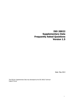 ISO 20022 Supplementary Data Frequently Asked Questions