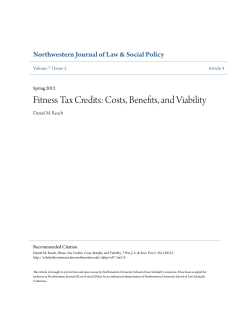 Fitness Tax Credits: Costs, Benefits, and Viability