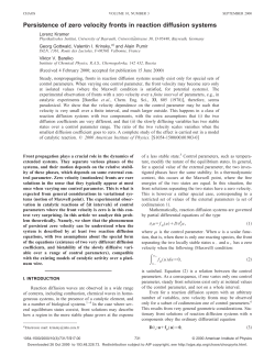 Persistence of zero velocity fronts in reaction diffusion systems