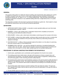 POOL + SPA INSTALLATION PERMIT Guide