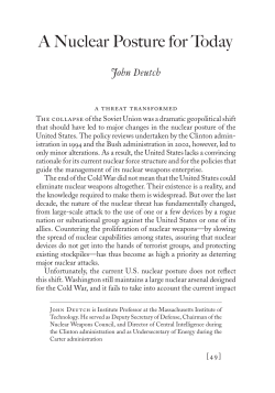 A Nuclear Posture for Today