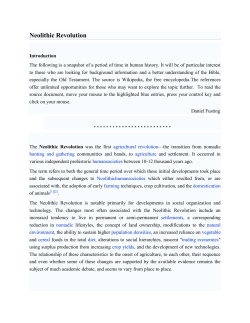 Neolithic Revolution - The Catholic Church in the Third Millennium