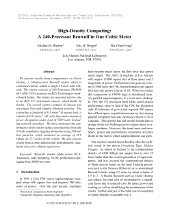 High-Density Computing: A 240-Processor Beowulf in One Cubic