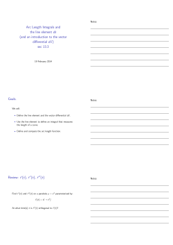Arc Length Integrals and the line element ds - Math
