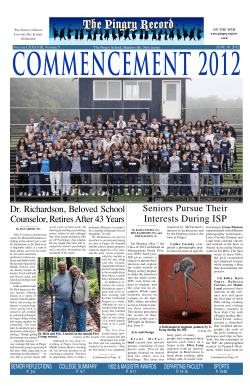 Seniors Pursue Their Interests During ISP Dr