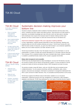 TIA BI Cloud - TIA Technology A/S