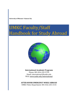 Faculty Handbook for Study Abroad - University of Missouri