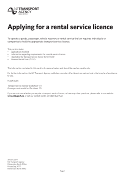 Applying for a rental service licence