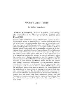 Newton`s Lunar Theory by 5ichael Gauenberg