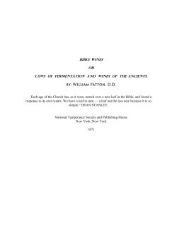 BIBLE WINES or LAWS OF FERMENTATION AND WINES OF THE