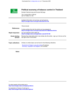 Political economy of tobacco control in Thailand