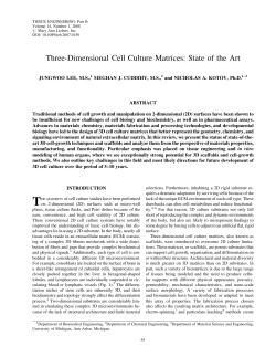 Three-Dimensional Cell Culture Matrices: State of the Art