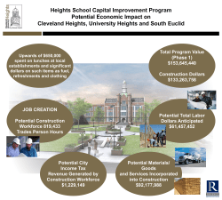 JOB CREATION Potential Construction Workforce