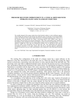 pressure recovery improvement in a conical diffuser with swirling