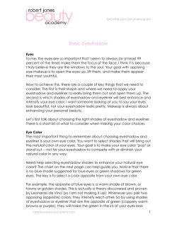 Basic Eyeshadow - Robert Jones Beauty Academy!