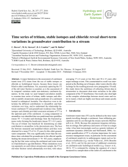 Time series of tritium, stable isotopes and chloride reveal short