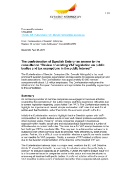 Review of existing VAT legislation on public bodies and tax