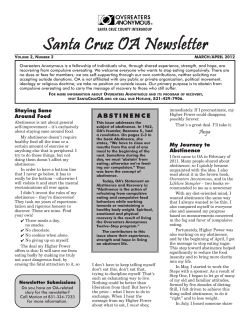 March/April - Santa Cruz Overeaters Anonymous