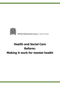 Health and Social Care Reform: Making it work for mental