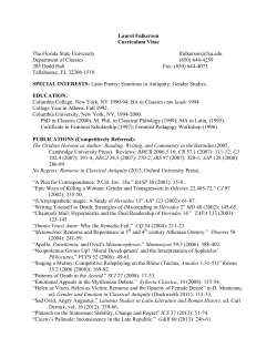 Laurel Fulkerson Curriculum Vitae The Florida State University