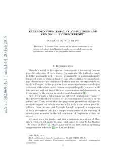 Extended counterpoint symmetries and continuous counterpoint