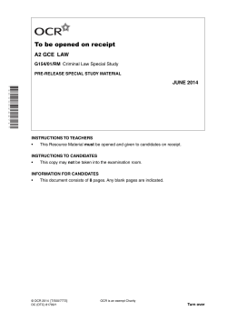 Unit G154/01 - Criminal law special study - Pre-release