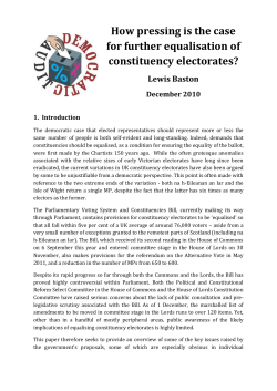 How pressing is the case for further equalisation of constituency