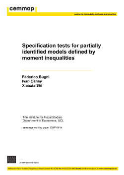 Specification Tests for Partially Identified Models defined