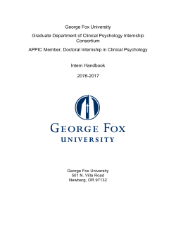George Fox University Graduate Department of Clinical Psychology