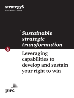 Leveraging capabilities to develop and sustain your right to win