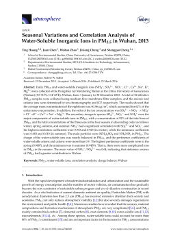 Seasonal Variations and Correlation Analysis of Water