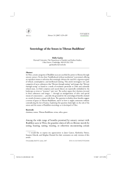 Soteriology of the Senses in Tibetan Buddhism