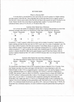 REVERSE BIDS What is a Reverse Bid?