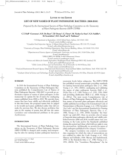 LIST OF NEW NAMES OF PLANT PATHOGENIC BACTERIA (2008