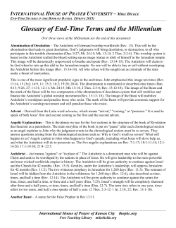 Glossary of End-Time Terms and the Millennium
