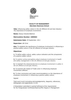 Influencing safety culture in the UK Offshore Oil and Gas