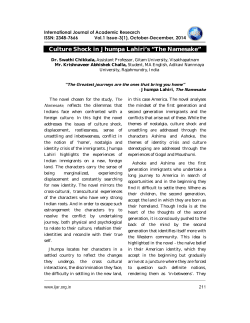 Culture Shock in Jhumpa Lahiri`s &ldquo;The Namesake&rdquo;