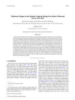 Historical Changes in the Beaufort&ndash;Chukchi&ndash;Bering Seas Surface