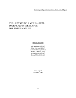 evaluation of a mechanical solid-liquid separator
