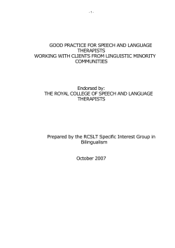 good practice for speech and language therapists