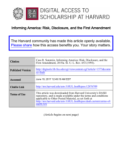 Informing America: Risk, Disclosure, and the First Amendment