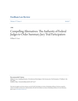 The Authority of Federal Judges to Order Summary Jury Trial