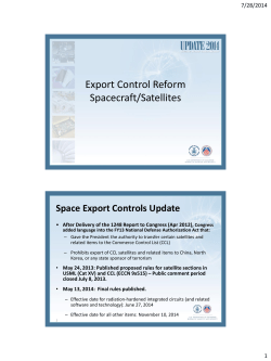 Export Control Reform Spacecraft/Satellites