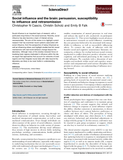 Social influence and the brain: persuasion, susceptibility to influence