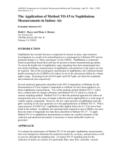 The Application of TO-15 to Naphthalene Measurements in Indoor Air