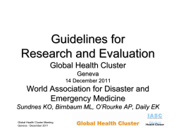Guidelines for Research and Evaluation